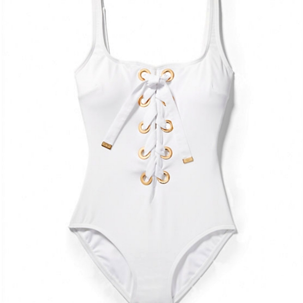 Michael Kors Lace Up one piece bathing suit.